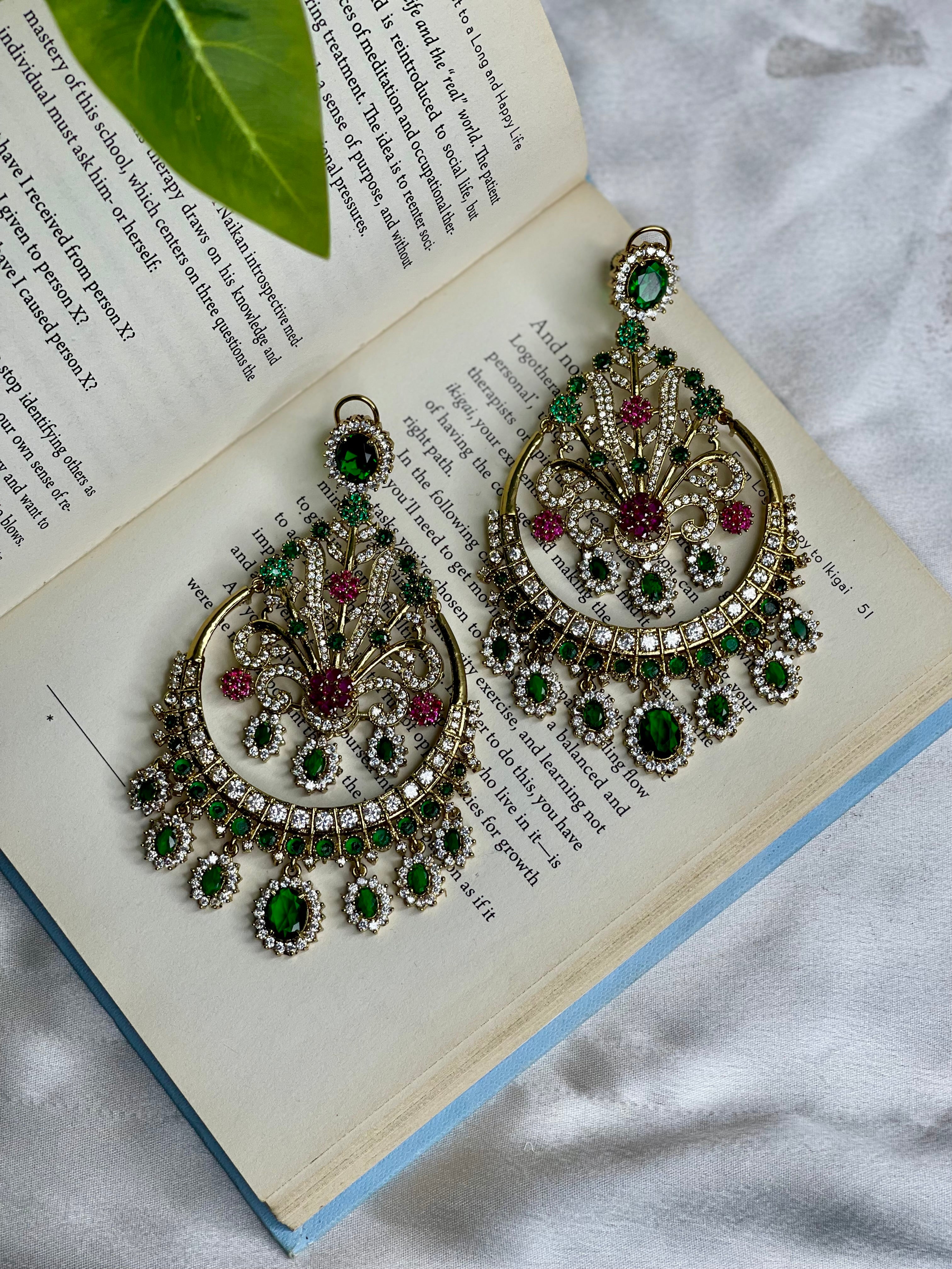 Emerald Royale Chandbali Earrings