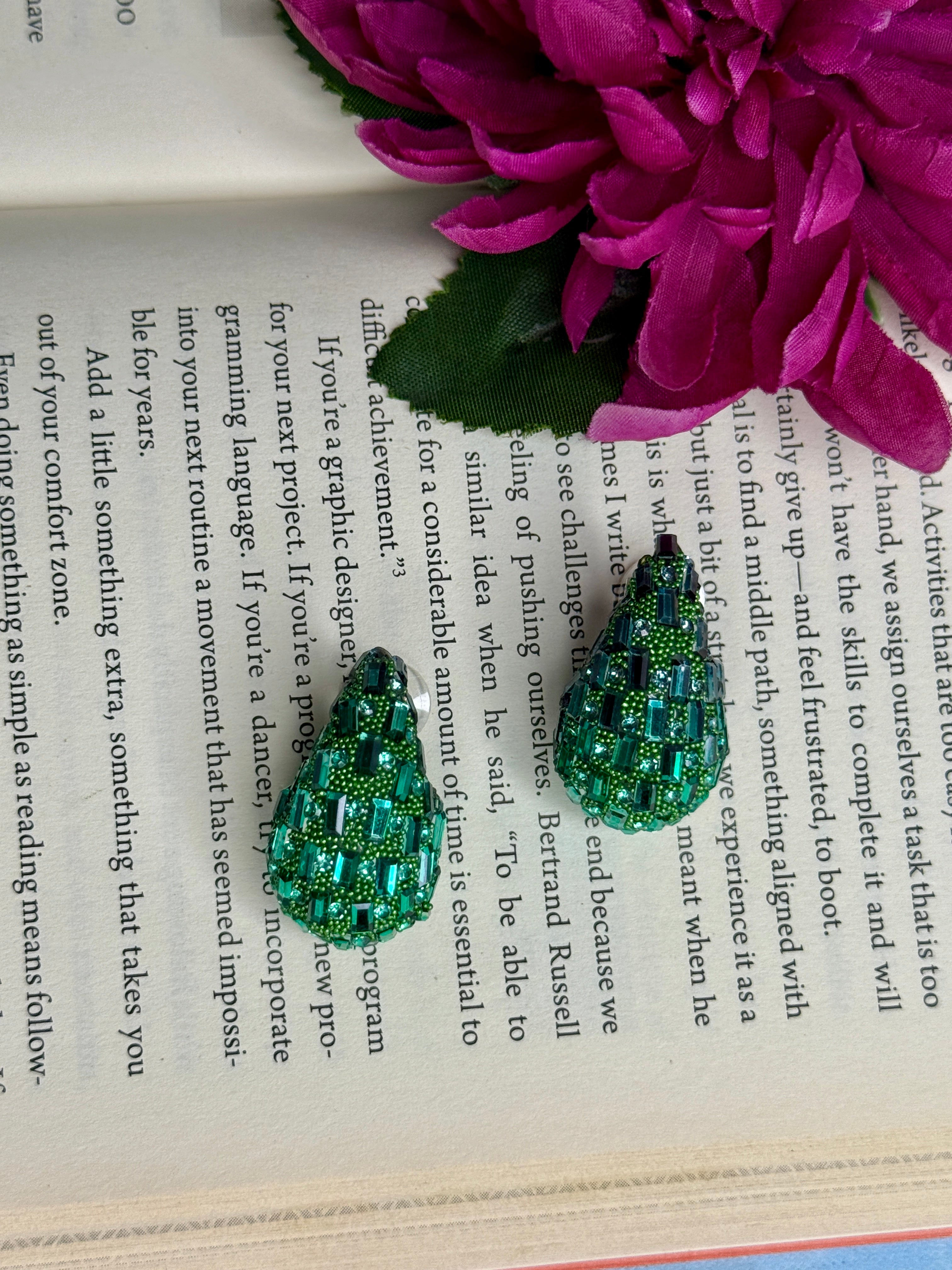 Green Kaju Blingy earrings