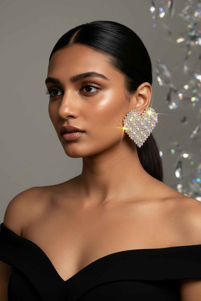 Spark Statement Heart Earrings
