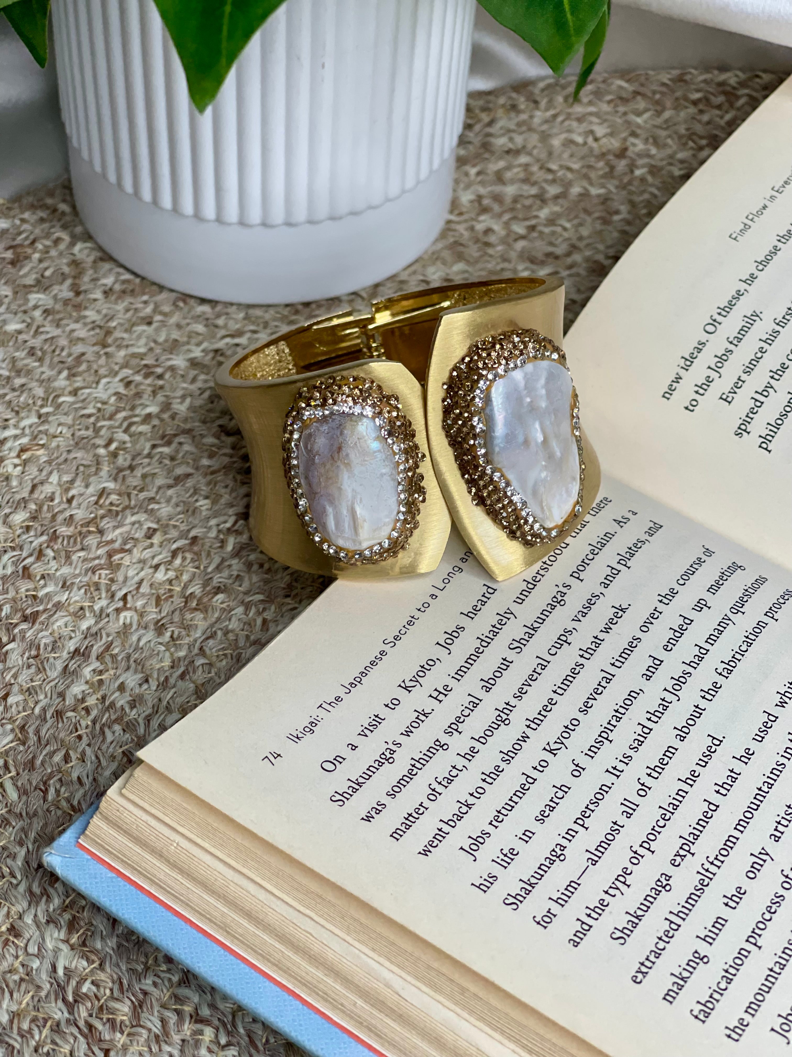 MOP Gold Gemstone Handcuff