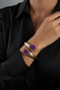 Amethyst Hammered Cuff