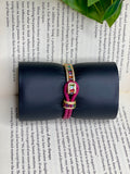 Pink Multicolour Leather Bracelet