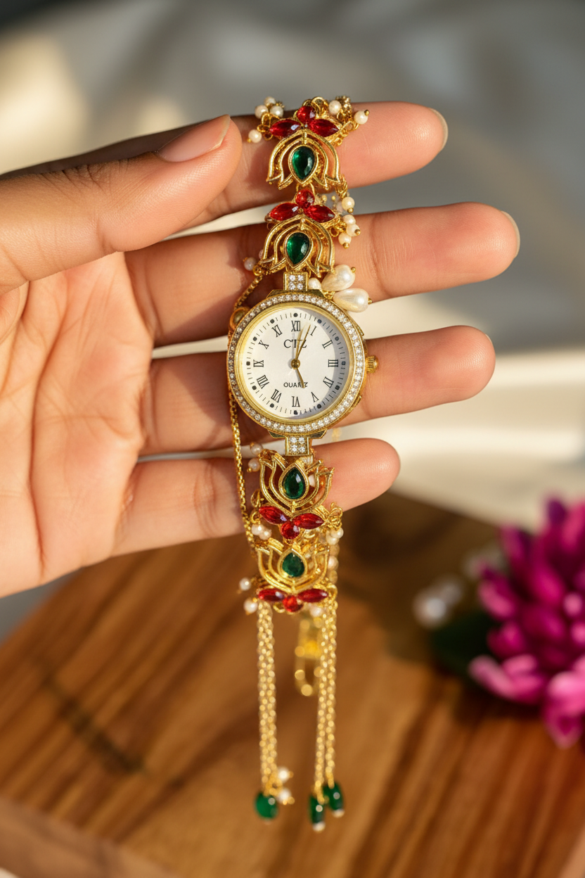 Lotus Charm Kashmiri Watch