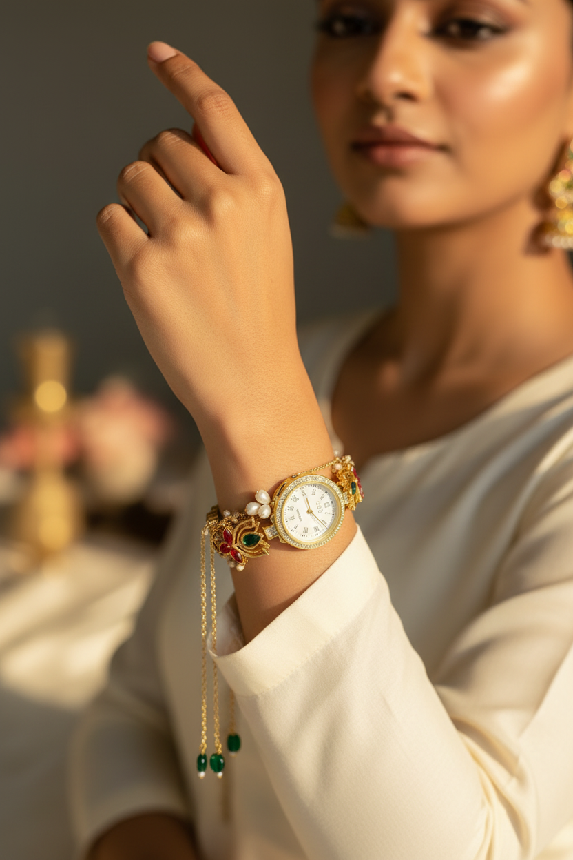 Lotus Charm Kashmiri Watch