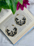 Midnight Bloom Crystal Hoops