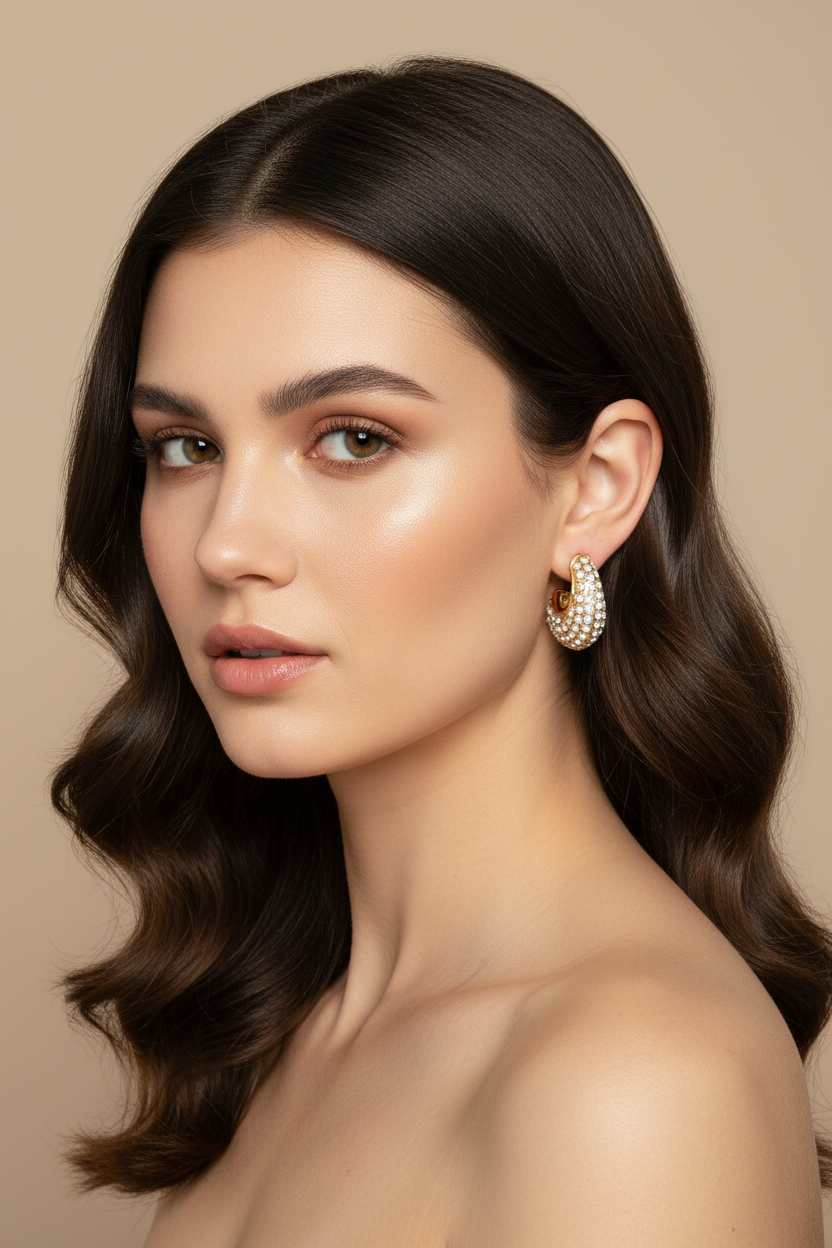 Starlit Curve Golden studs