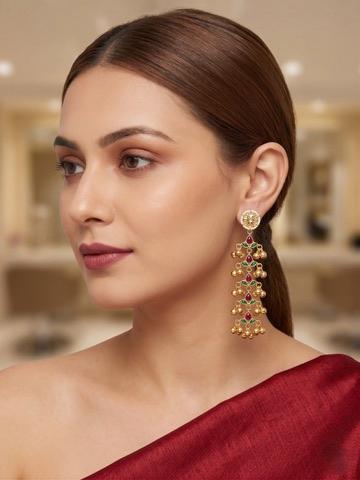 Ruby Emerald Ziva Kashmiri Earrings
