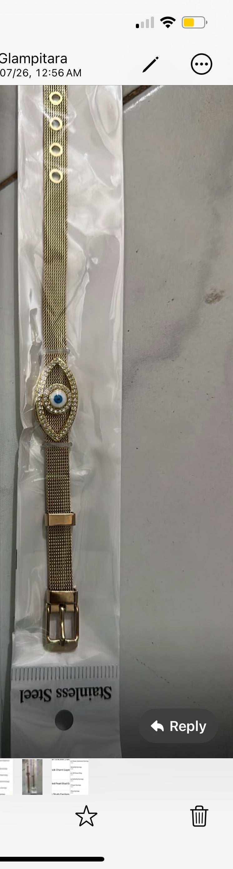 Gold Evil Eye Mesh Bracelet