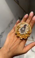 Golden Peacock Ghungroo Ring