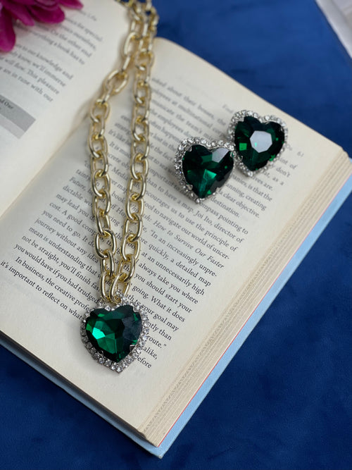 Emerald Heart Luxe Necklace Set