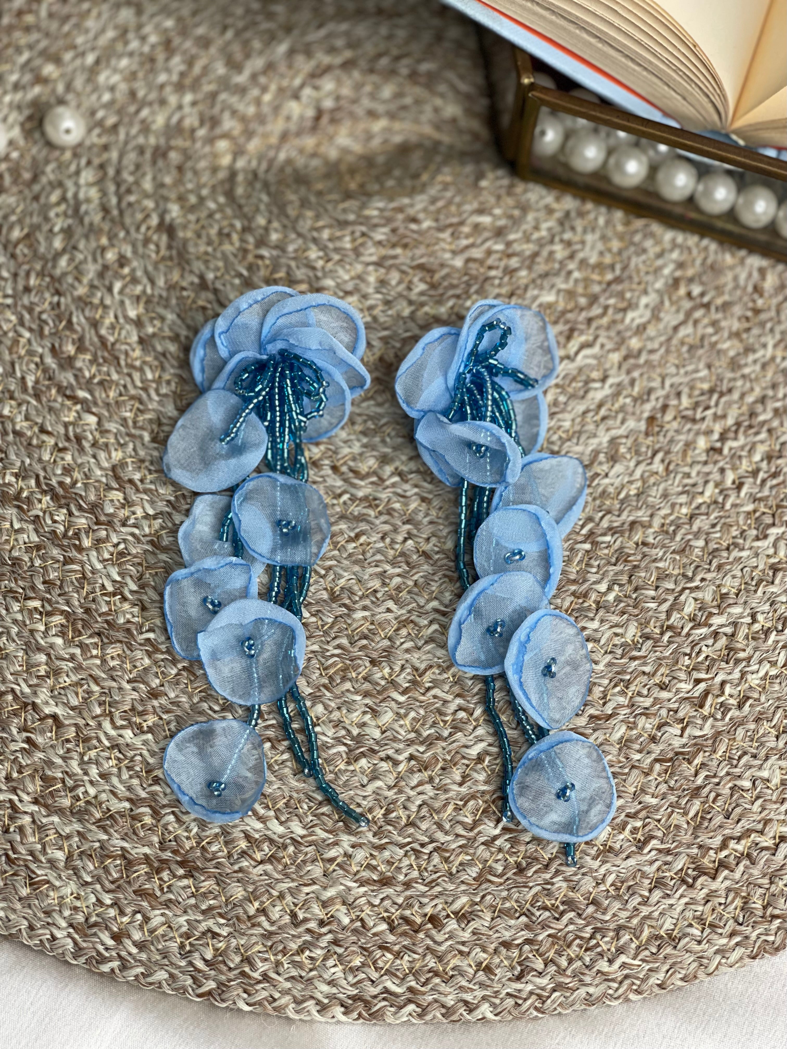 Blue Bloom Drop Earrings