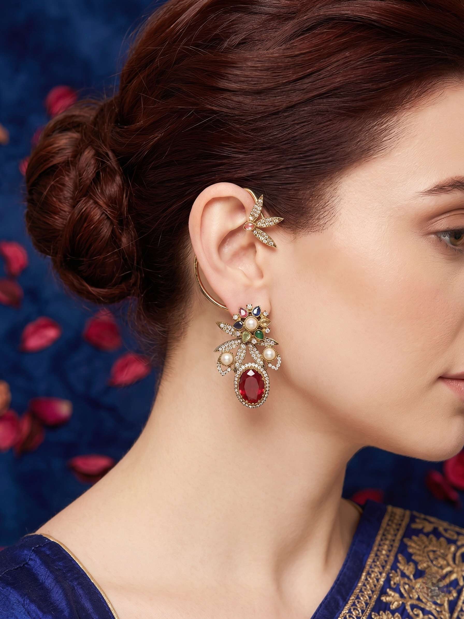 Ruby Roshani Earcuff Earings