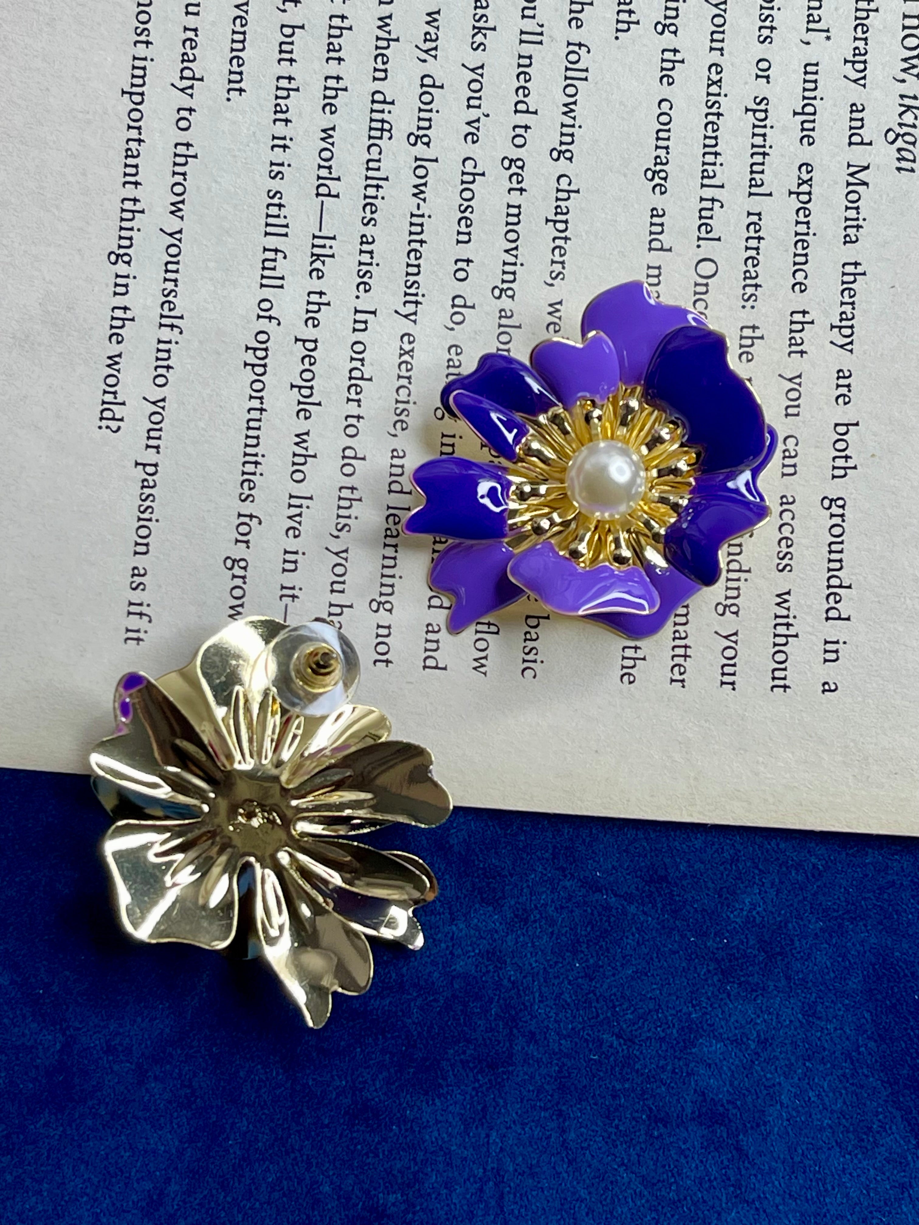 Violet Bloom Statement Earrings