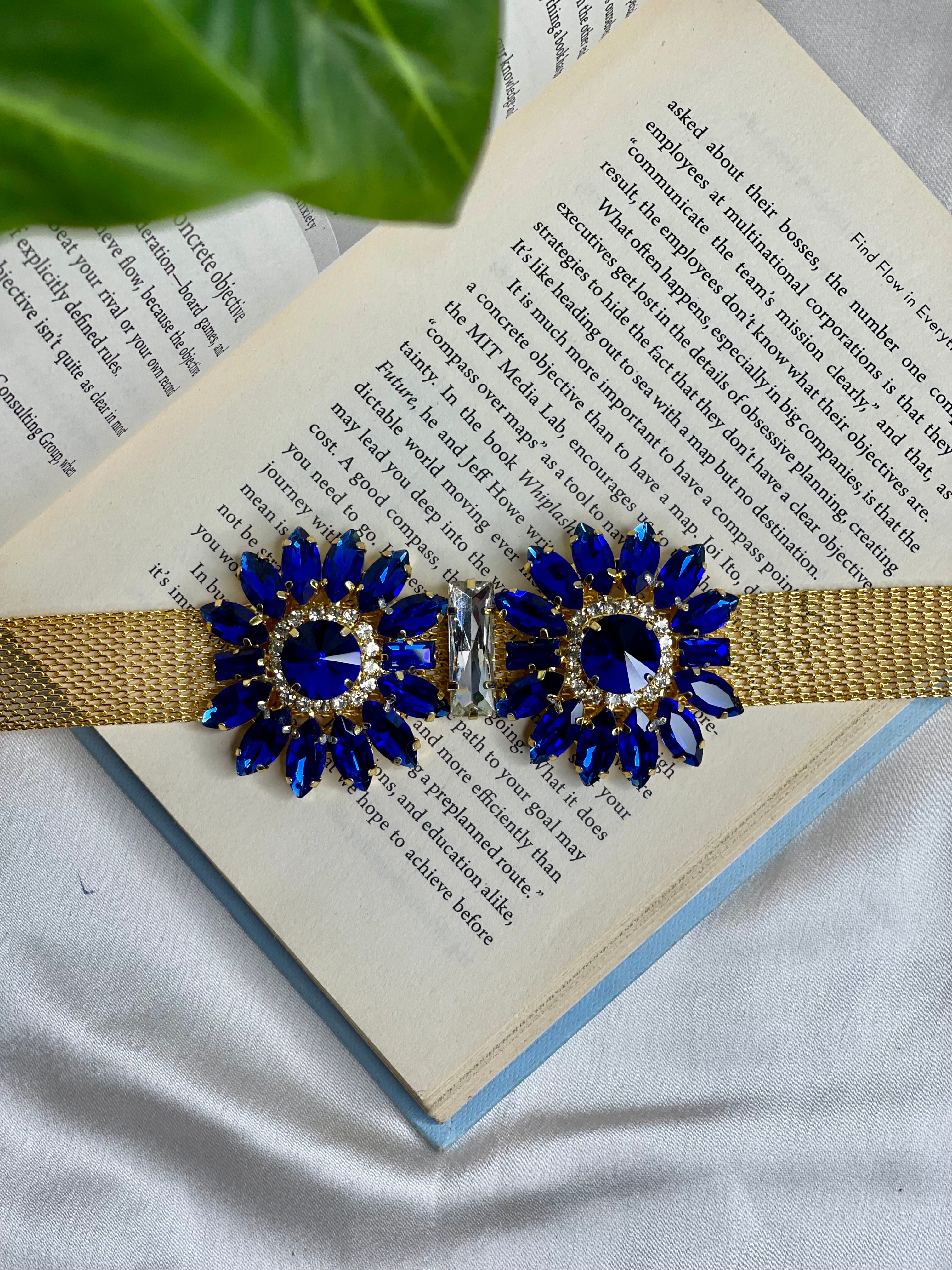 Navy Dazzle Neckpiece Set