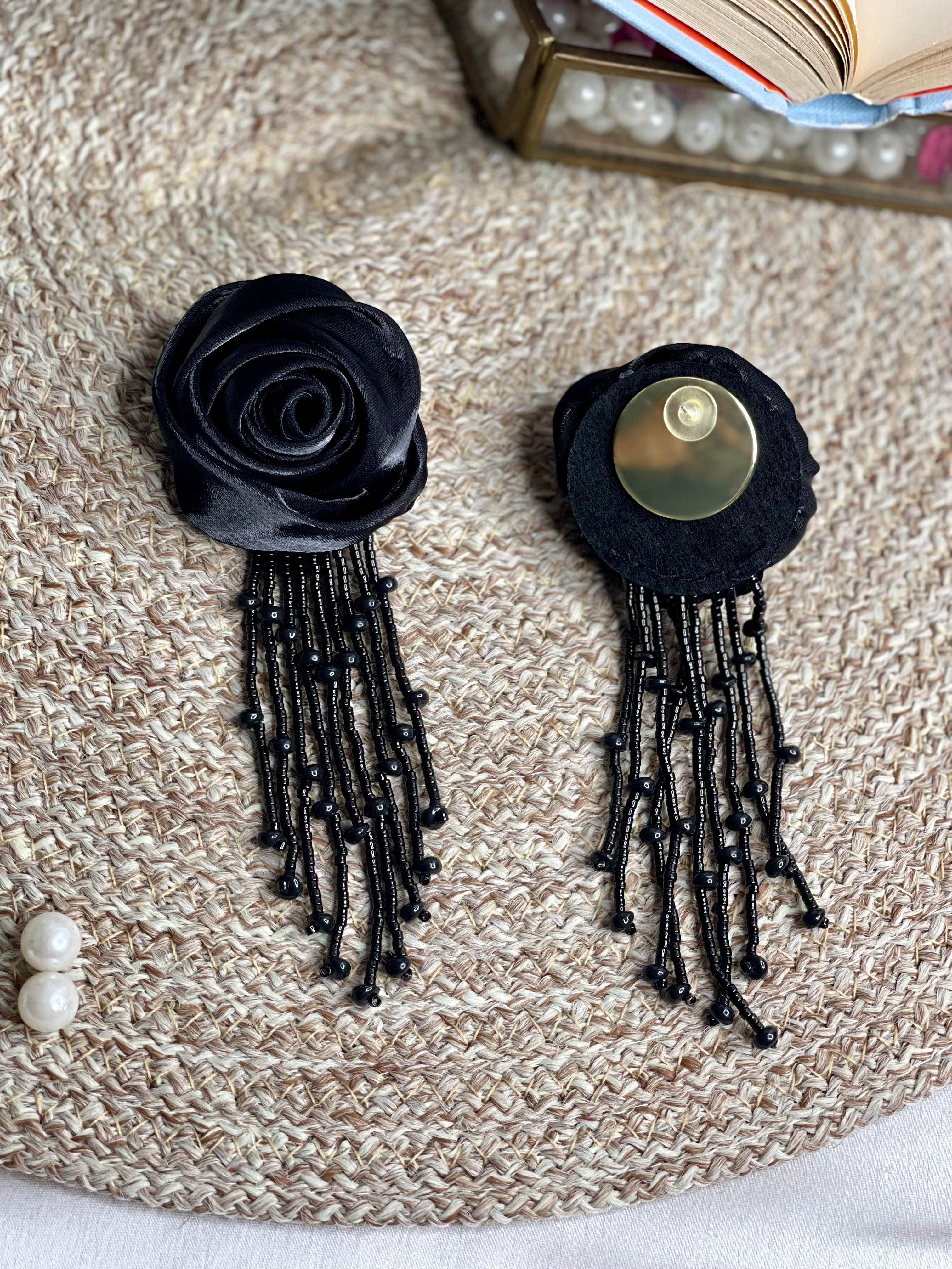 Black Rose Earrings