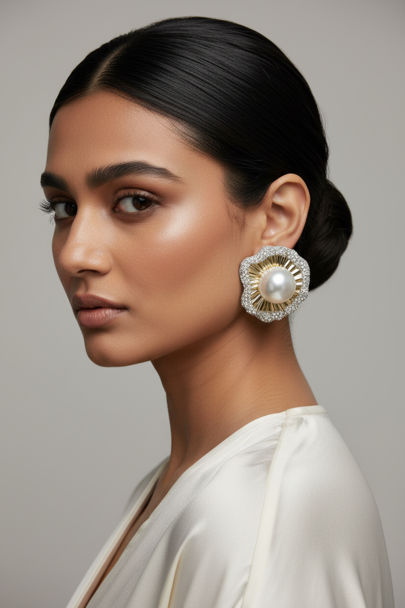 Noor Blossom Pearl Stud