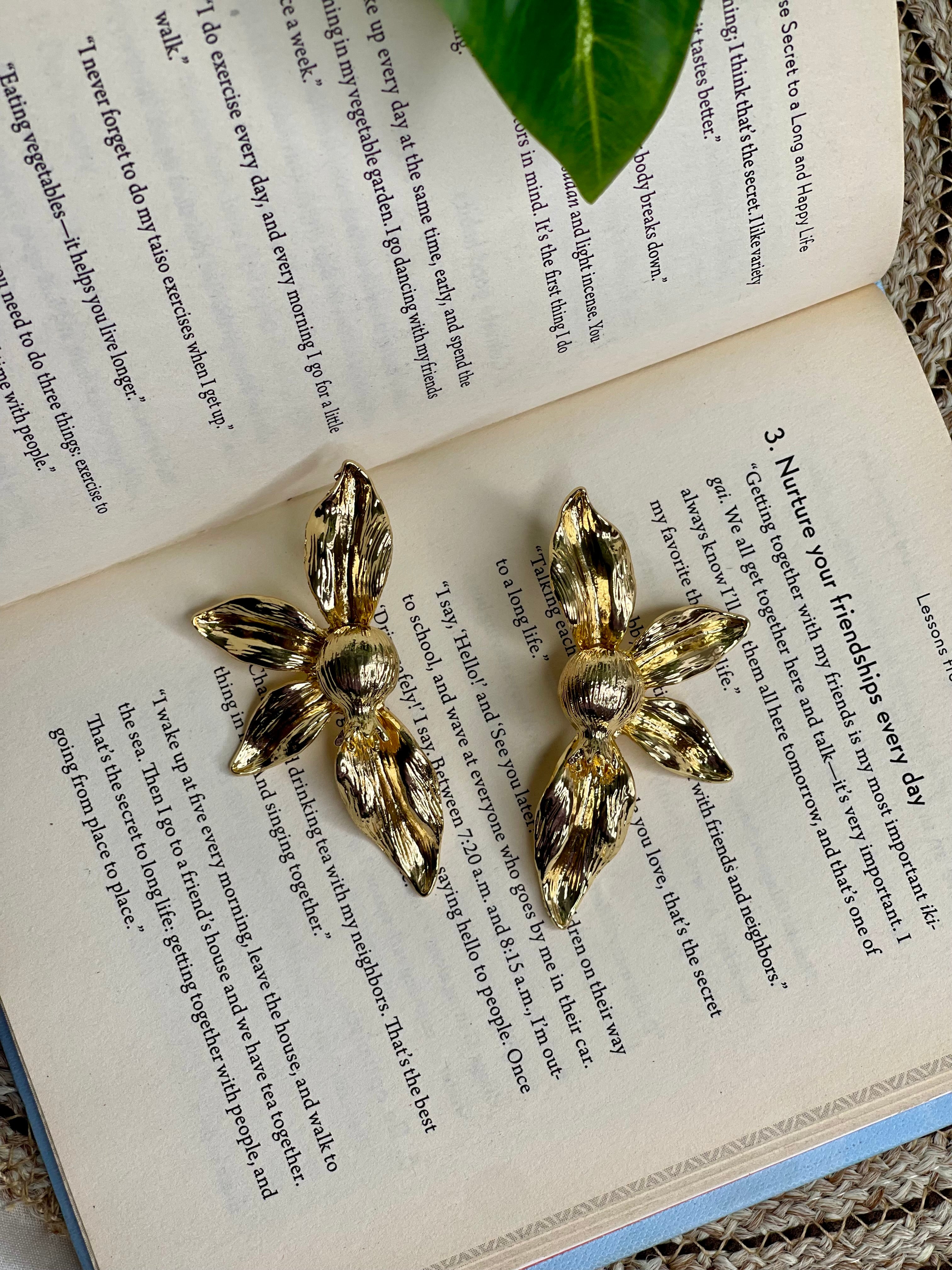 Golden Bloom Statement Earrings