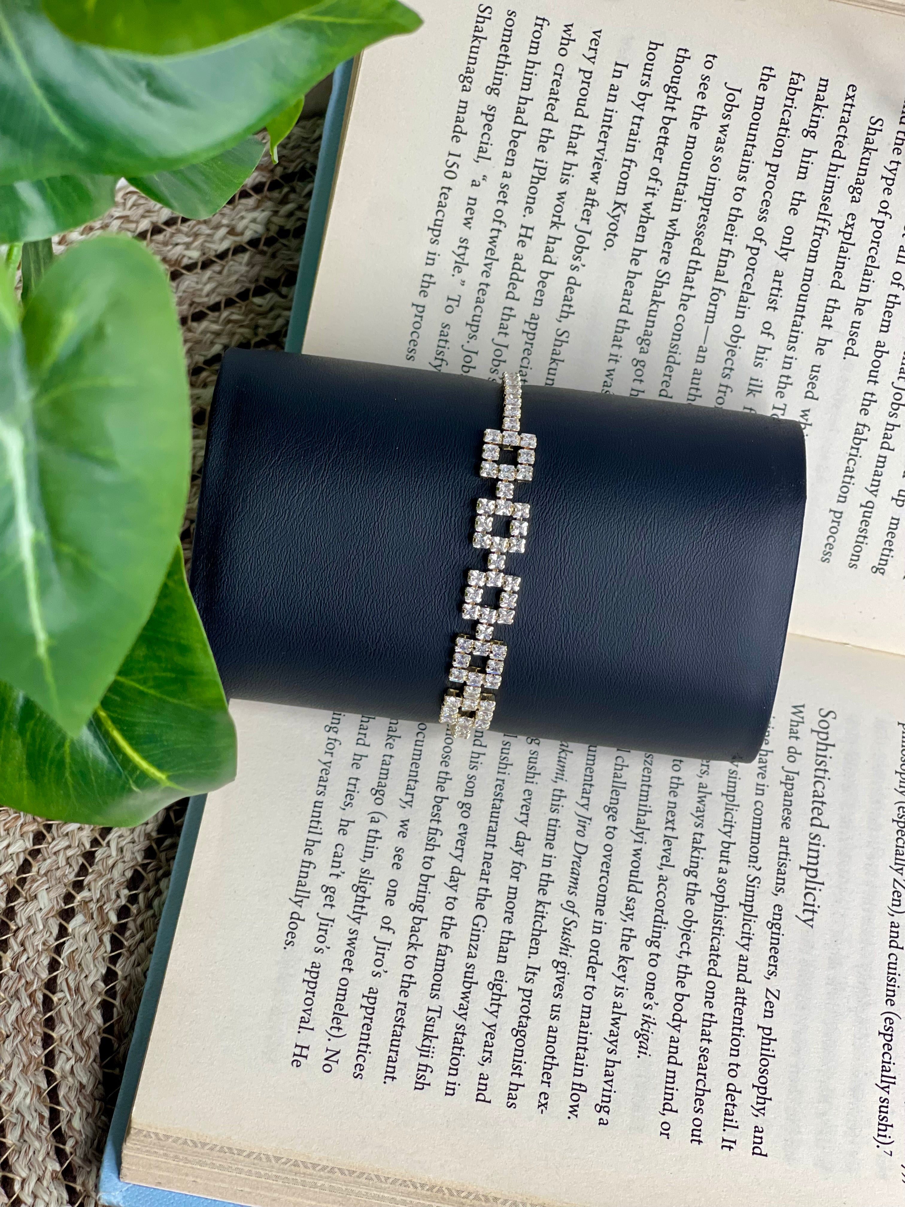 Diamond Square Link Bracelet