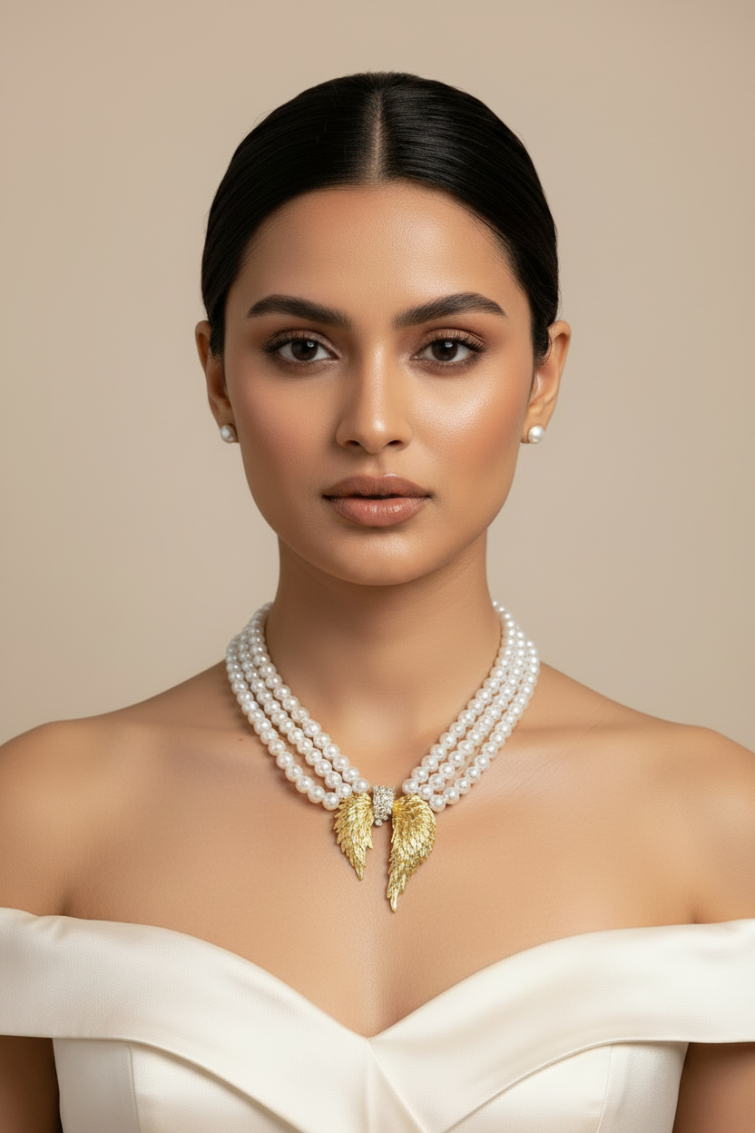 Pearl Wings Necklace Set