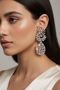 Frosted Silver Danglers Earrings