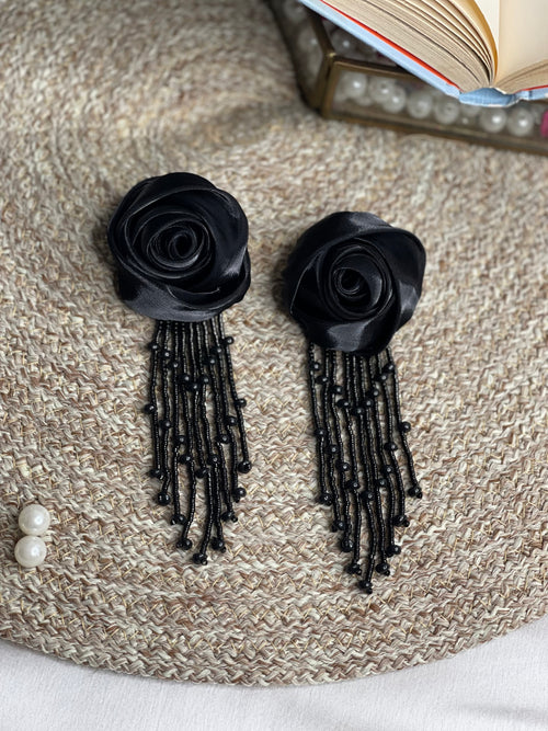 Black Rose Earrings