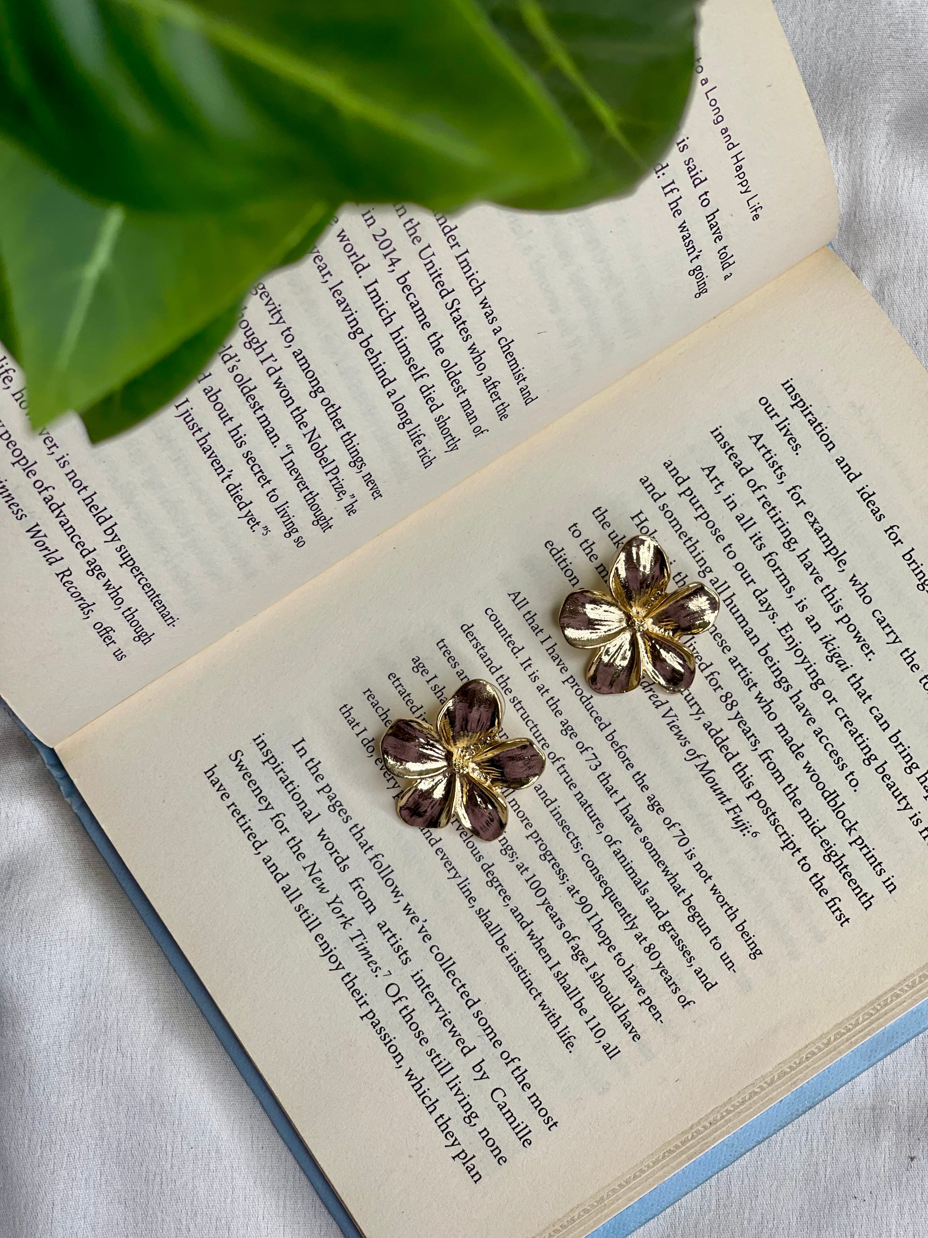 Golden Blossom Stud Earrings