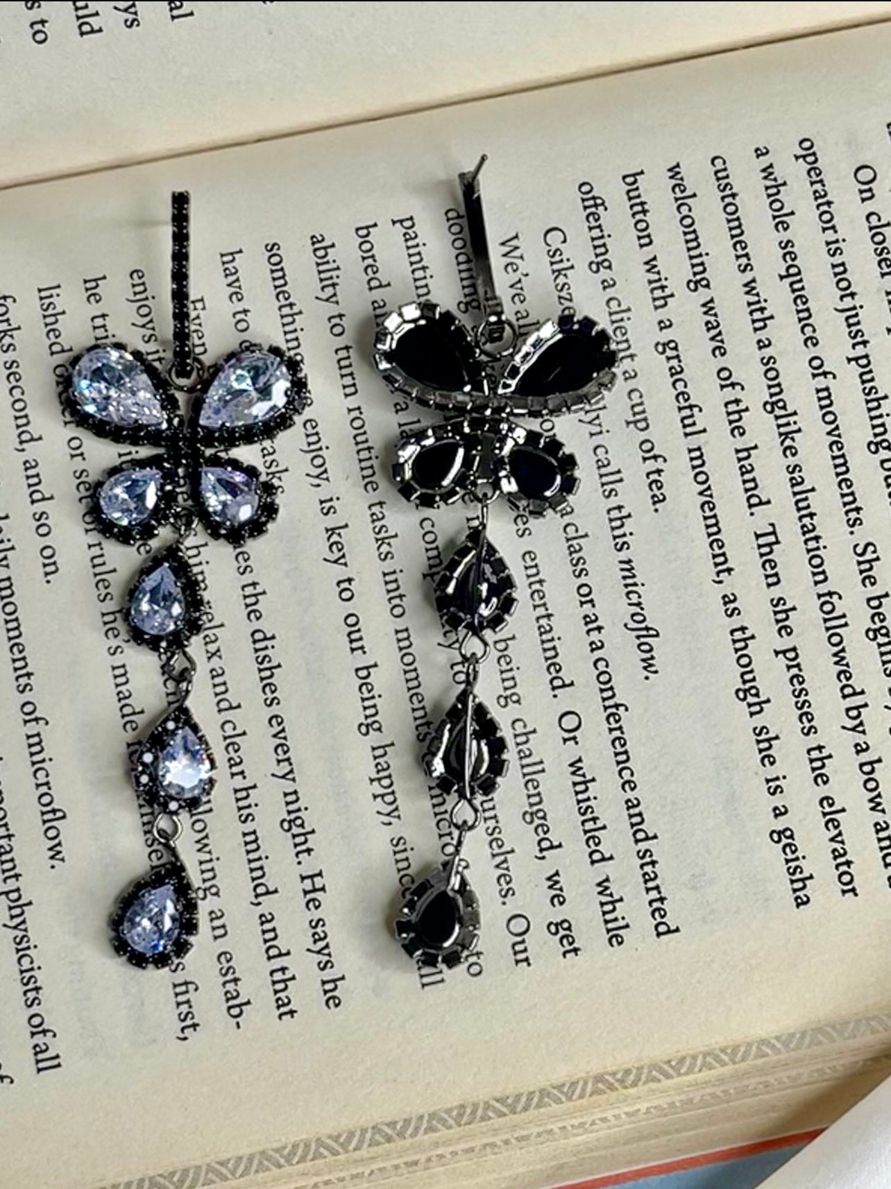 Midnight Butterfly Drop Earrings