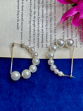 Pearl Curve Hoop Earrings
