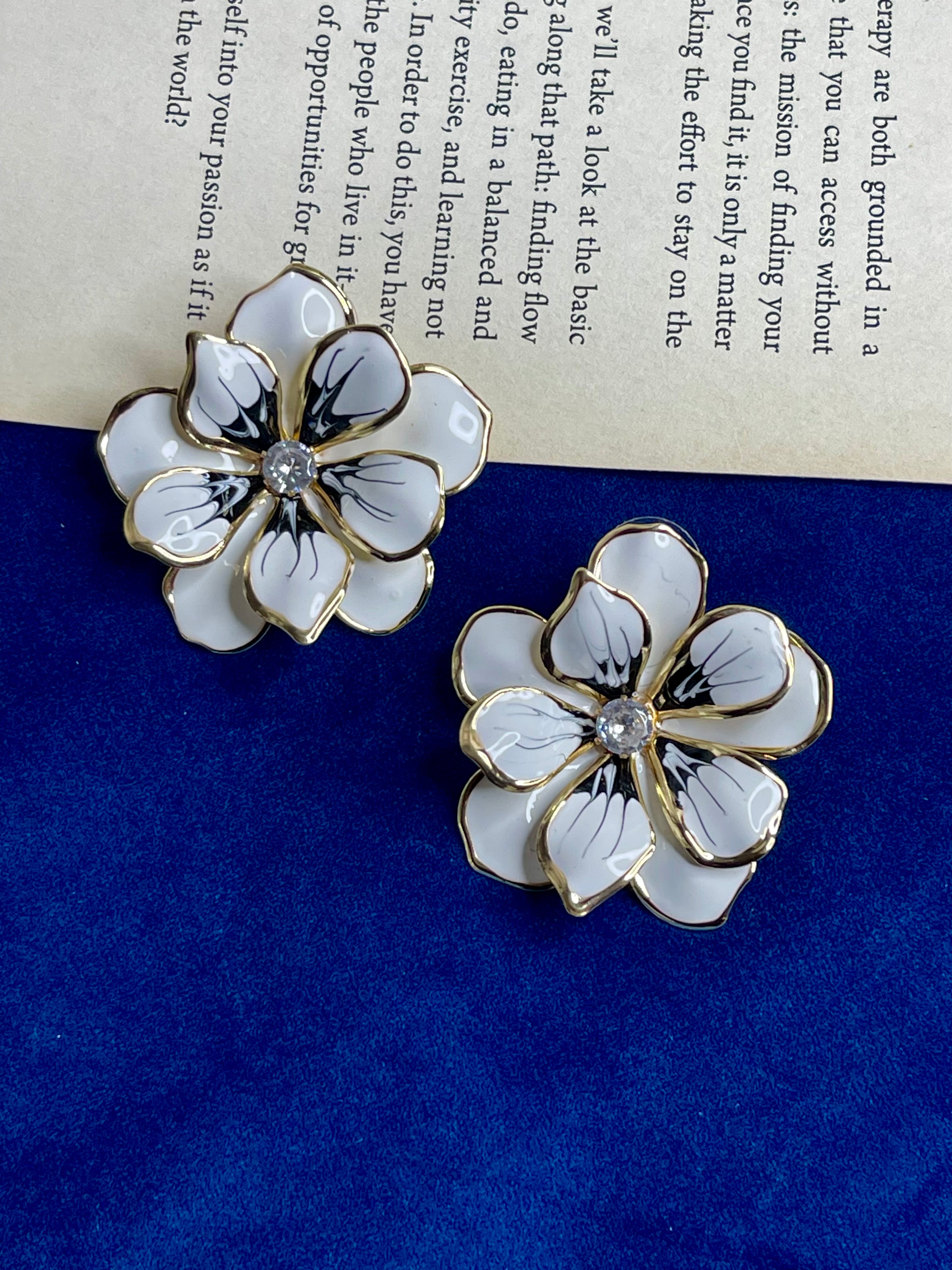 Ivory Bloom Stud Earrings