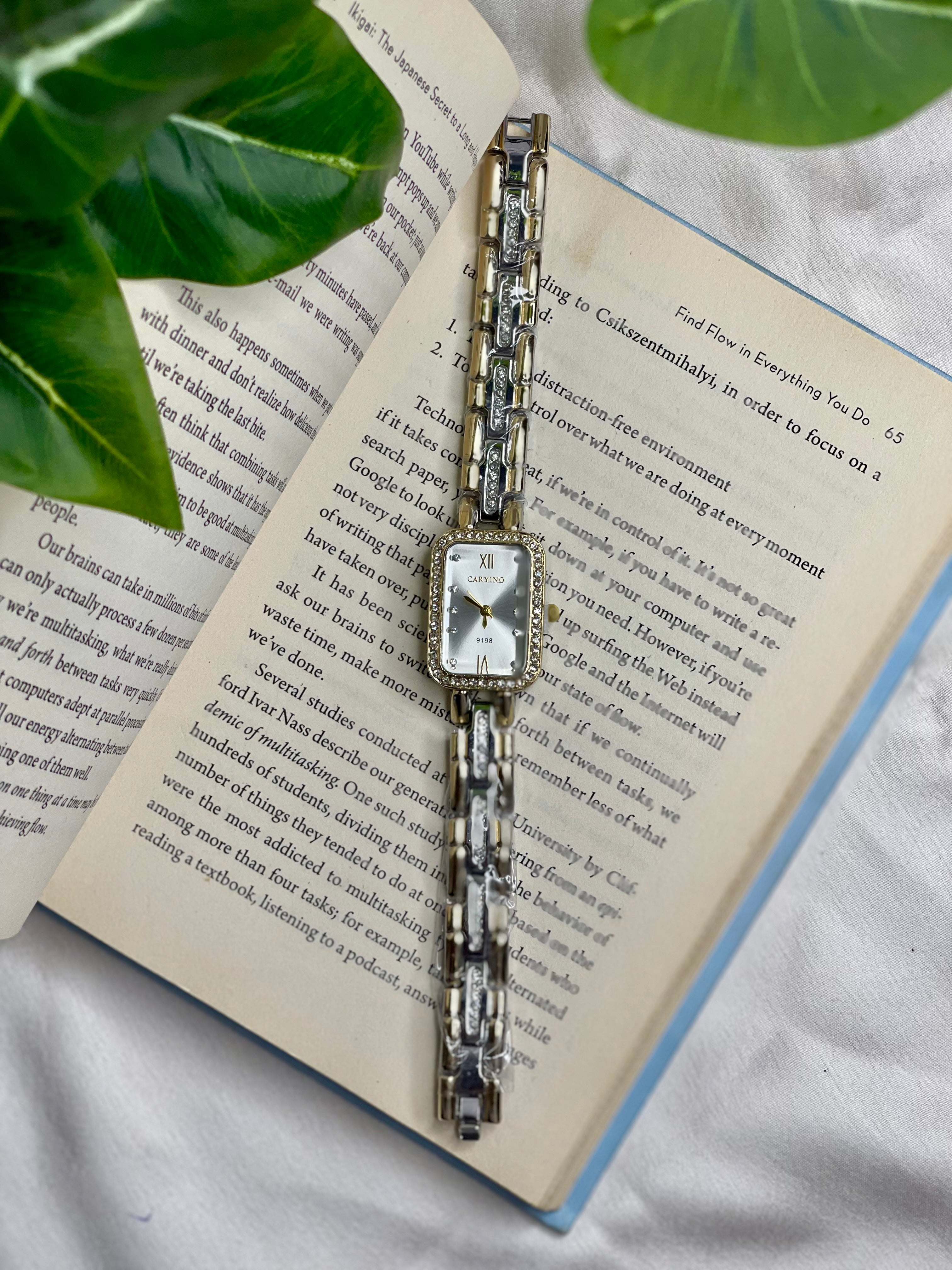 Silver Crystal Link Watch