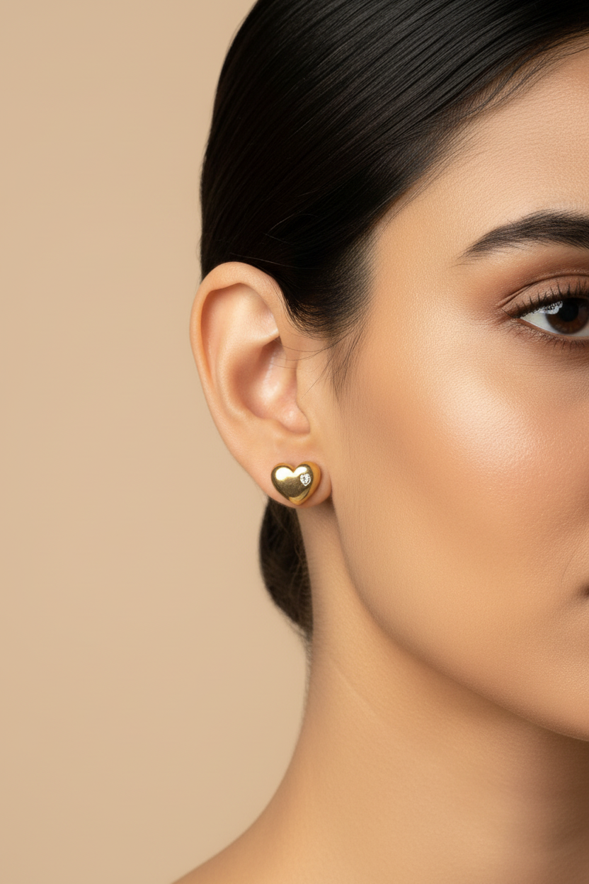 Golden Heart Studs