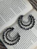 Midnight Crystal Statement Hoop Earrings