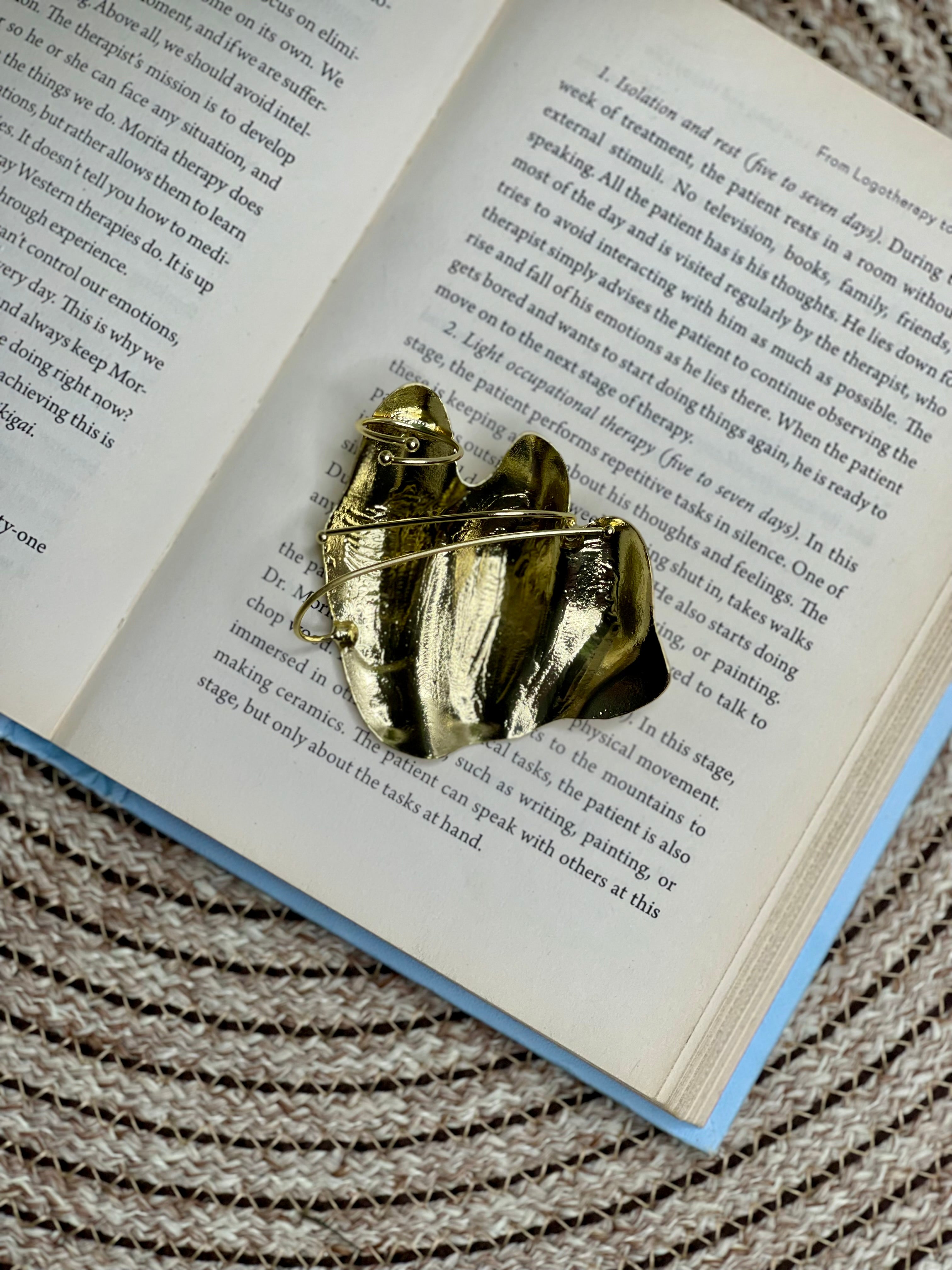 Golden Abstract Statement Ring
