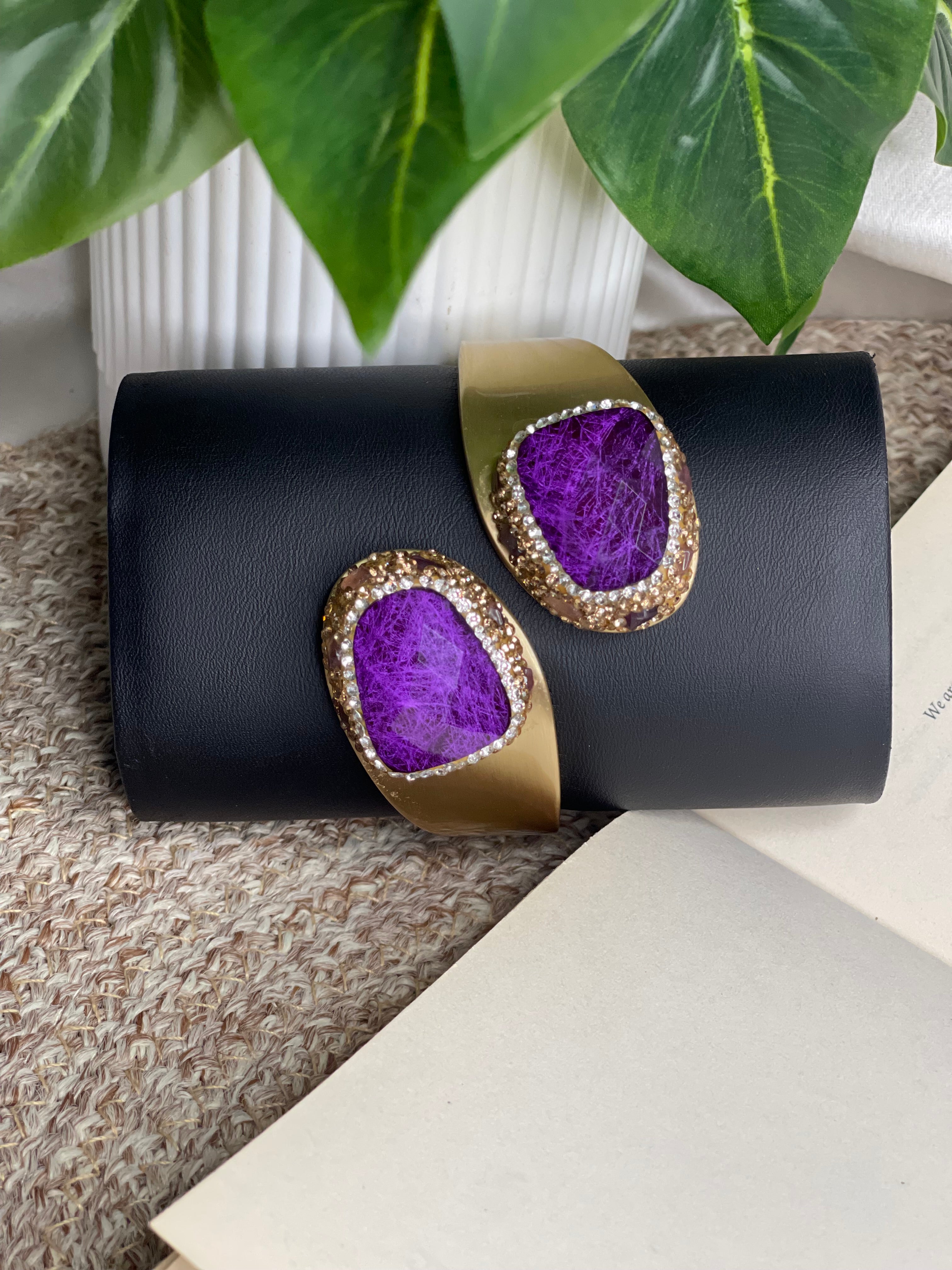 Violet Gold Gemstone Handcuff