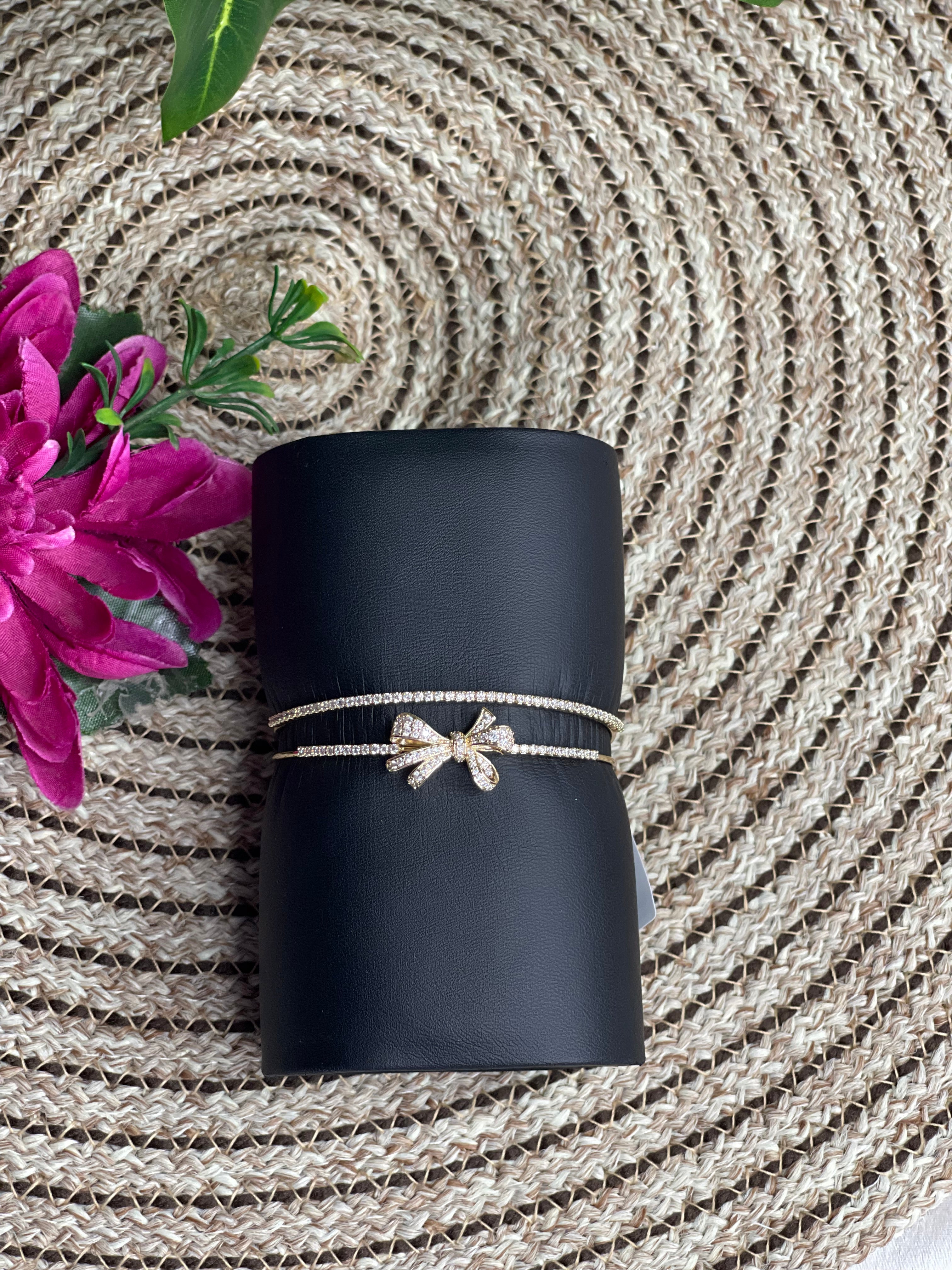 Crystal Bow Anti Tarnish Bracelet