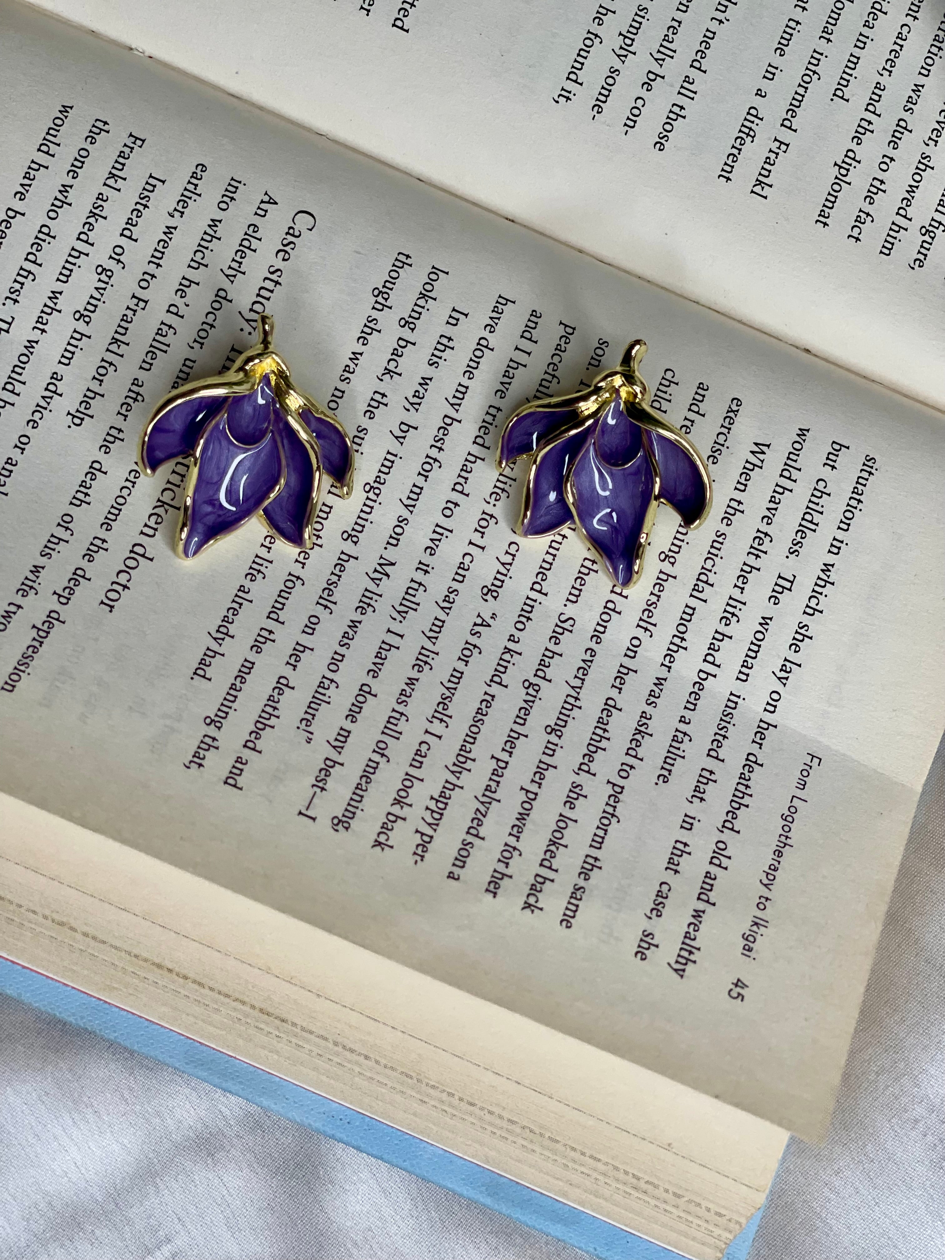 Lavender Green Bloomy Earrings