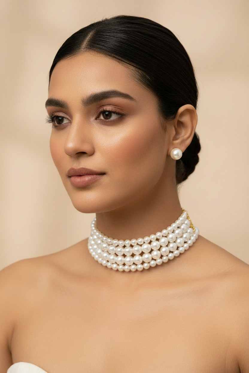 Pearl Layered Choker Set