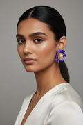 Violet Bloom Statement Earrings