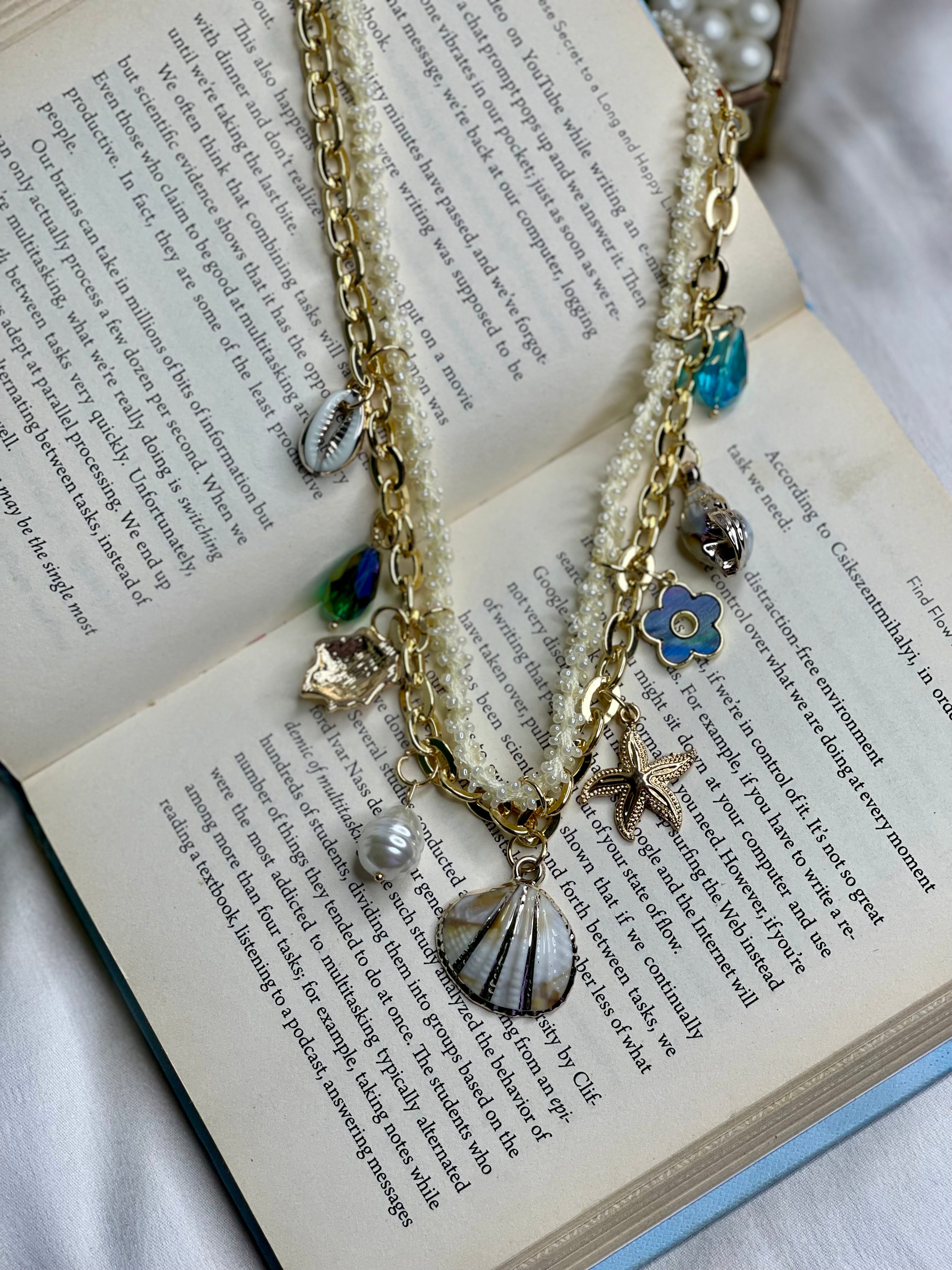 Ocean Charm Layered Necklace Set