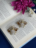 Orange Pearl Bee Earrings