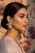Orange Pearl Bee Earrings