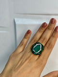 Emerald Aura Gemstone Ring