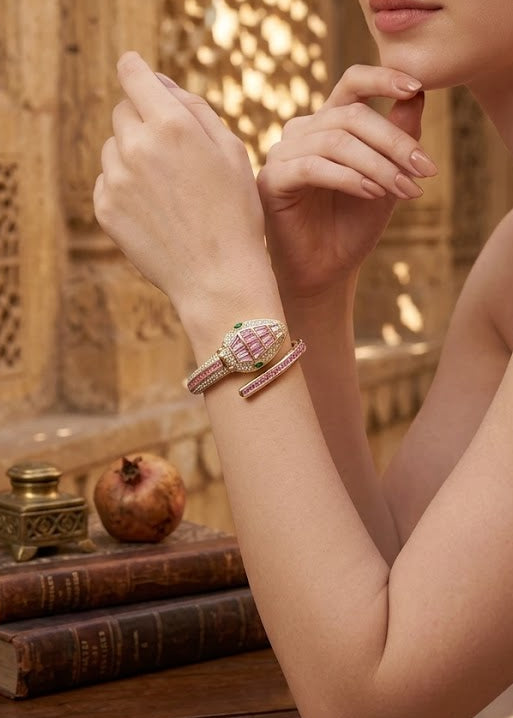 Pink Snake Bracelet Watch