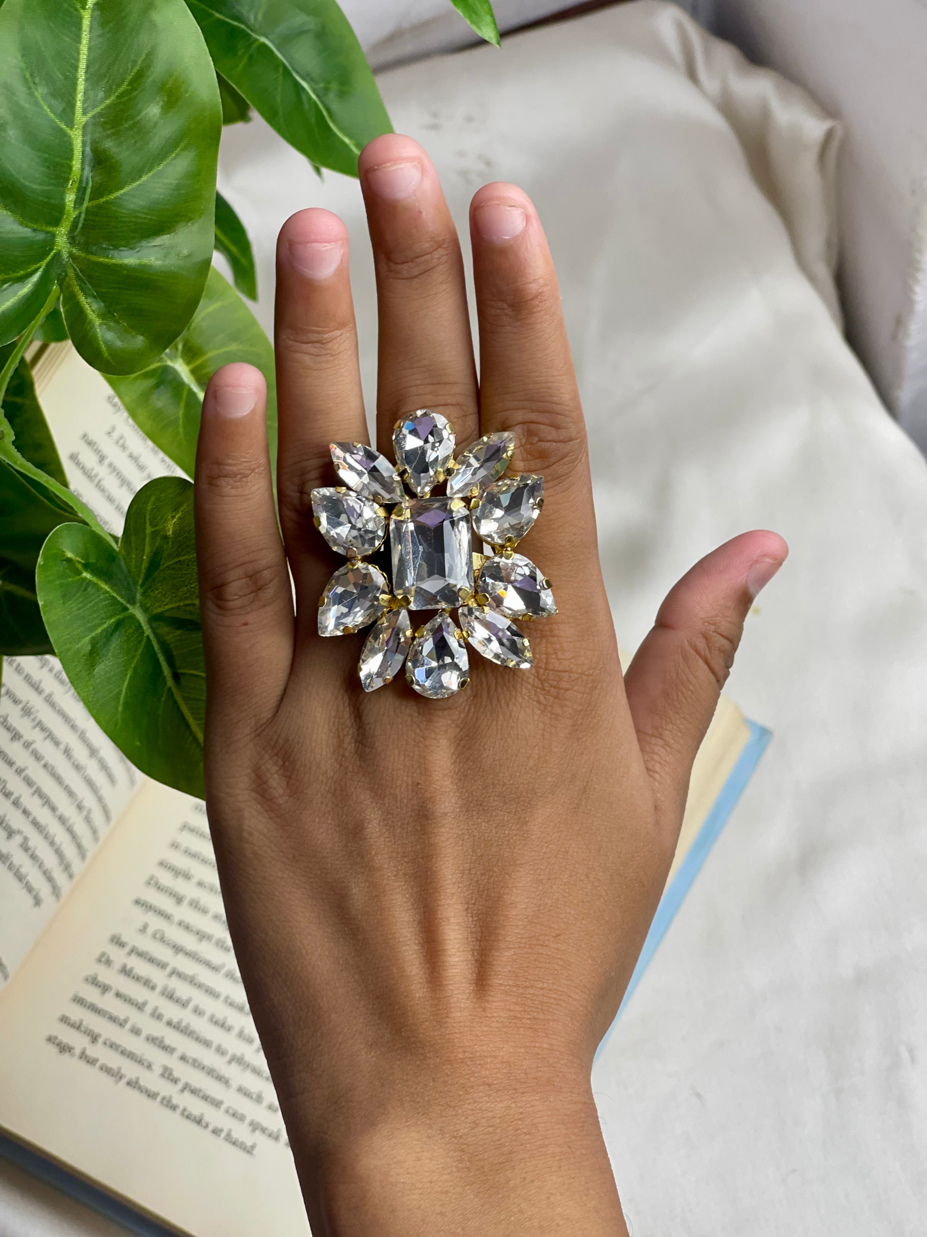 White Gem Pop Ring