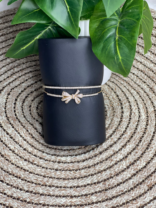 Crystal Bow Anti Tarnish Bracelet