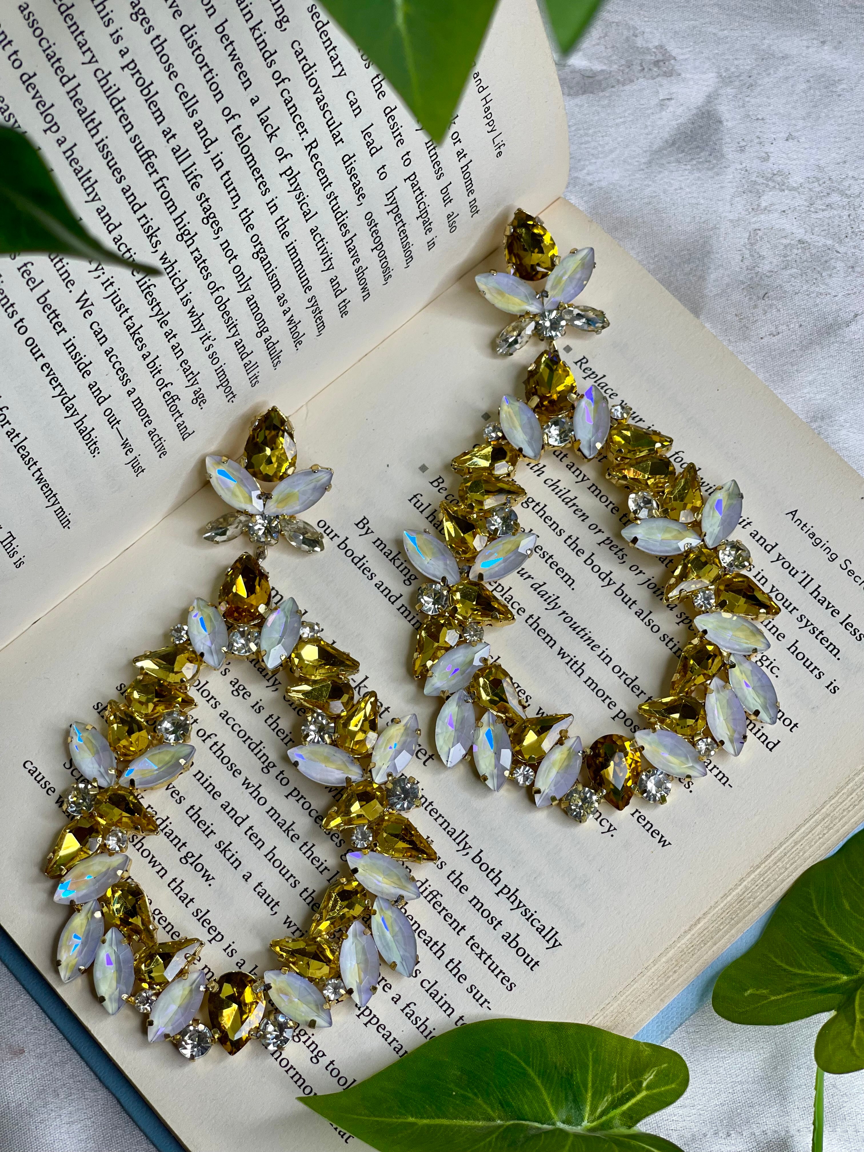Yellow Long Drop Earrings