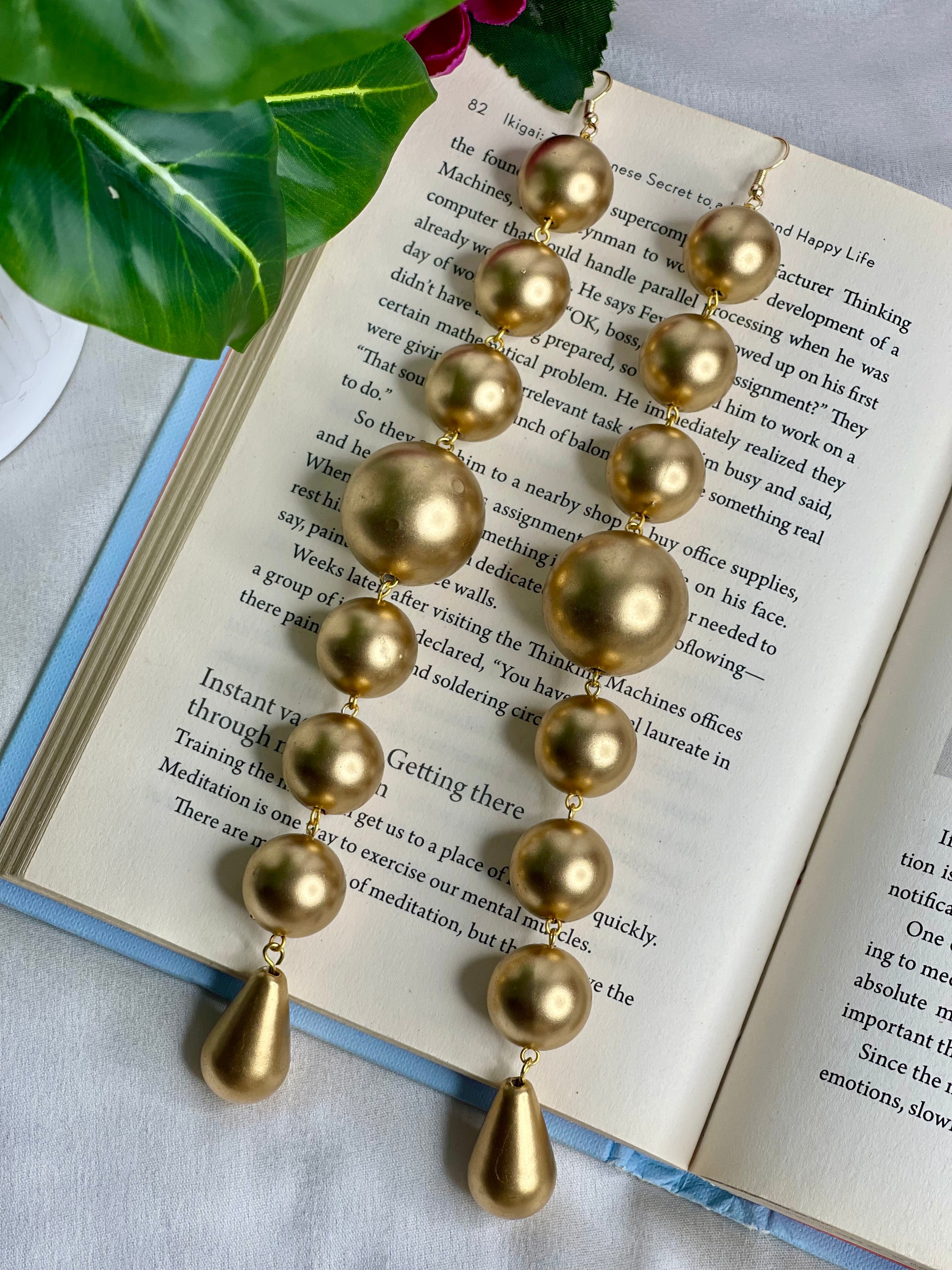 Golden Cascade Drop Earrings