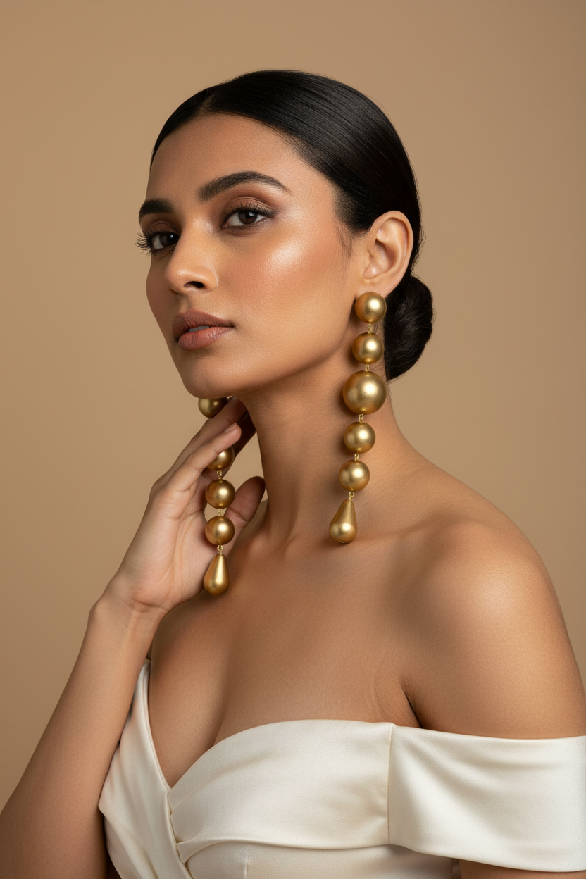 Golden Cascade Drop Earrings