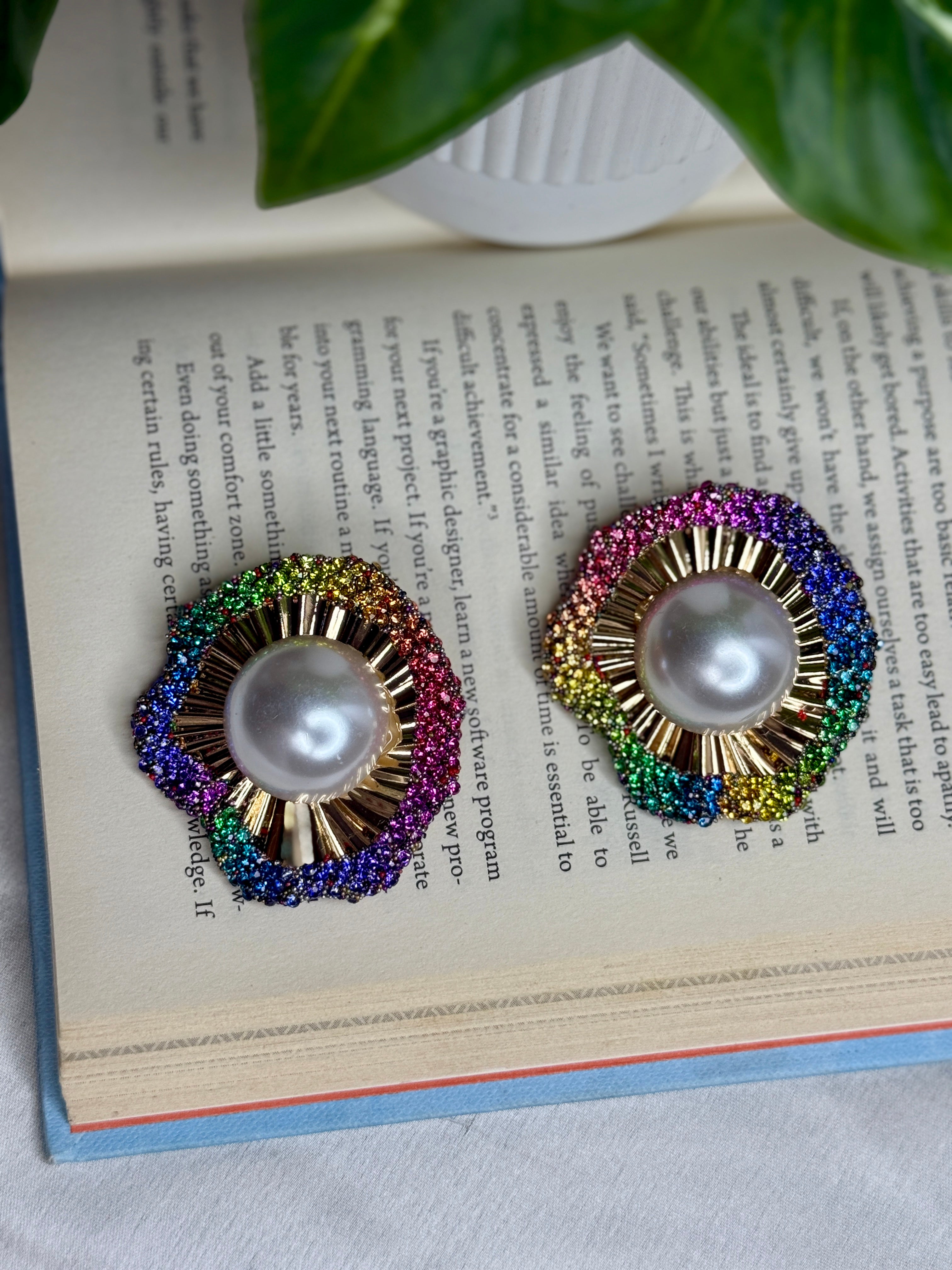 Multicolour Noor Bloosom Pearl Stud