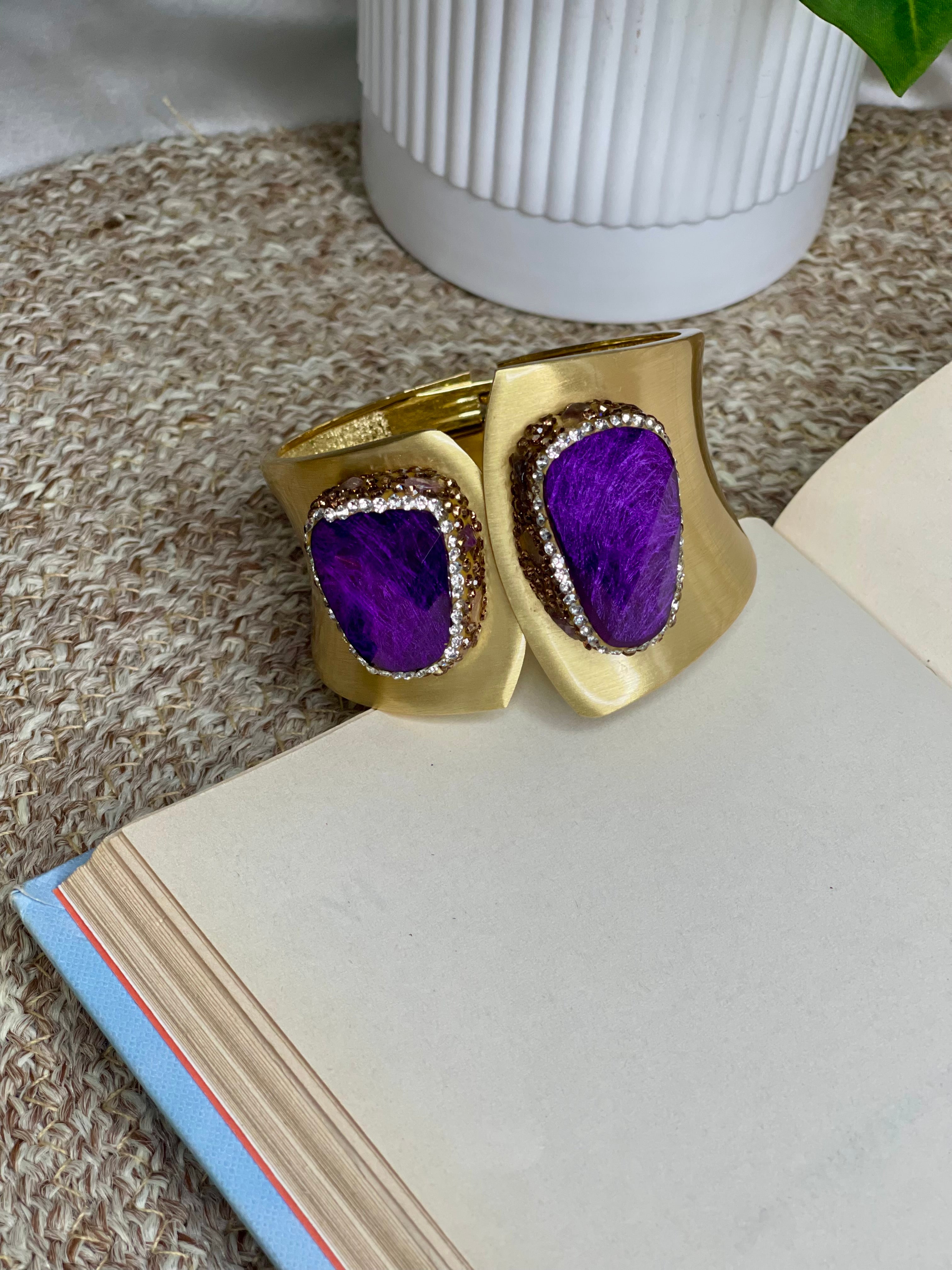 Lavender Gold Gemstone Handcuff
